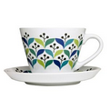 Retro Teacup w/ Saucer - 11 7/8 oz